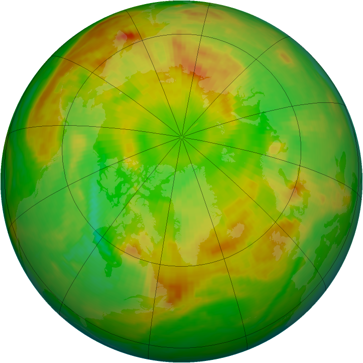 Arctic ozone map for 09 June 1991